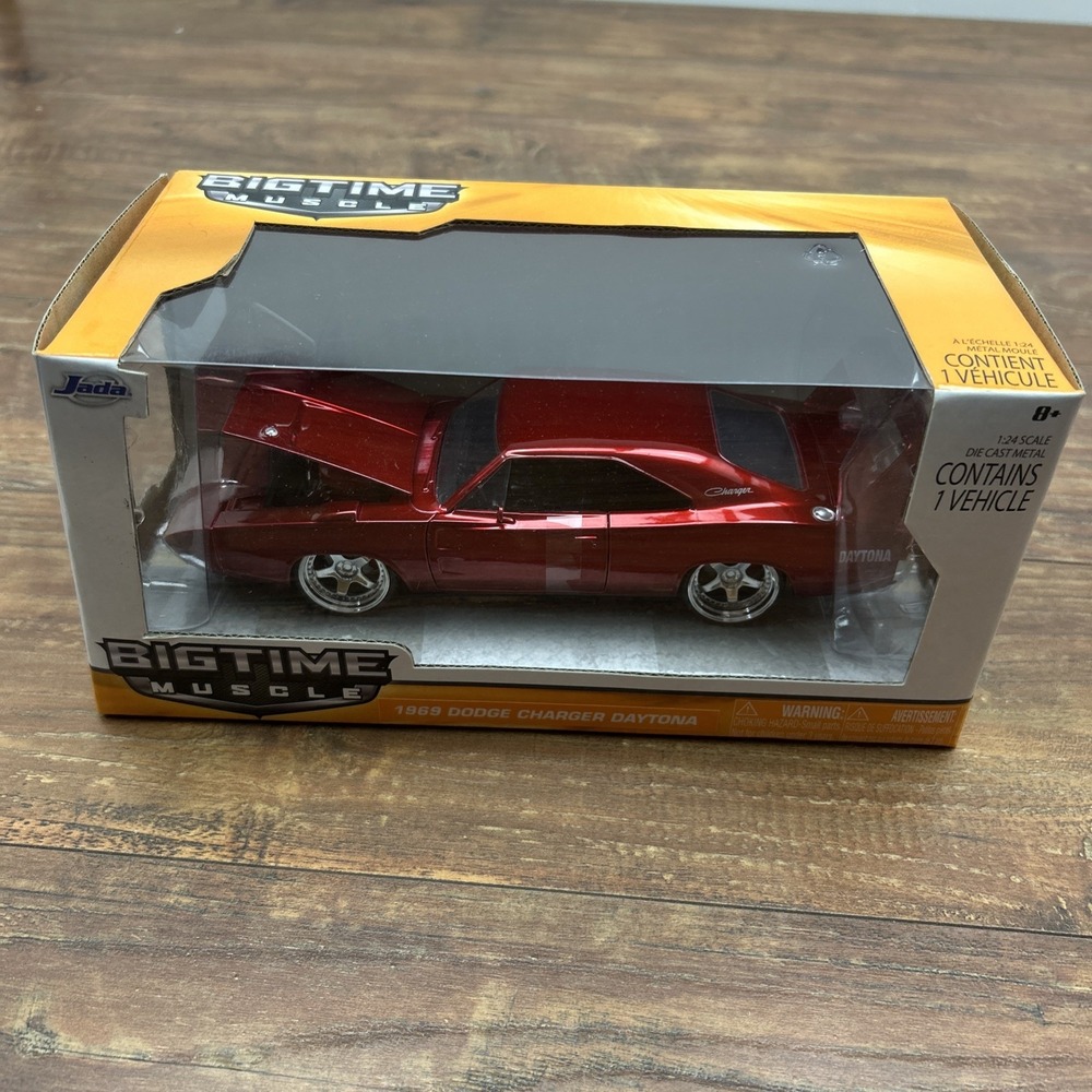 BIGTIME MUSCLE‎ 1969 DODGE CHARGER DAYTONA RED DIECAST JADA TOY 1:24 CAR NEW
